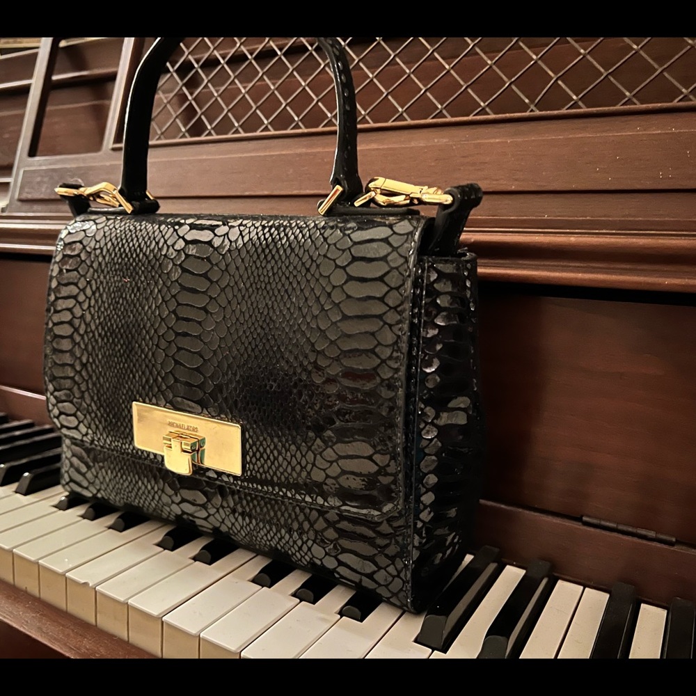 MICHAEL Kors crocodile embossed leather satchel